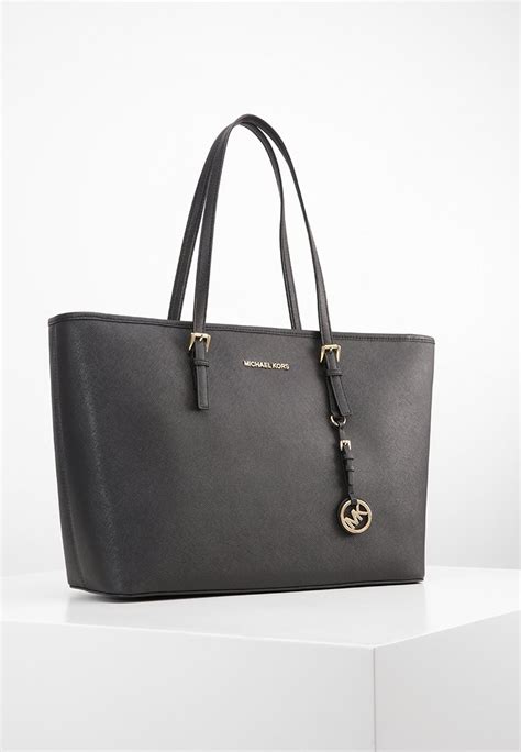 michael kors jet set handtasche schwarz silber|michael kors jet set bag.